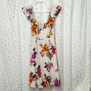 Floral Flutter Sleeve Dress